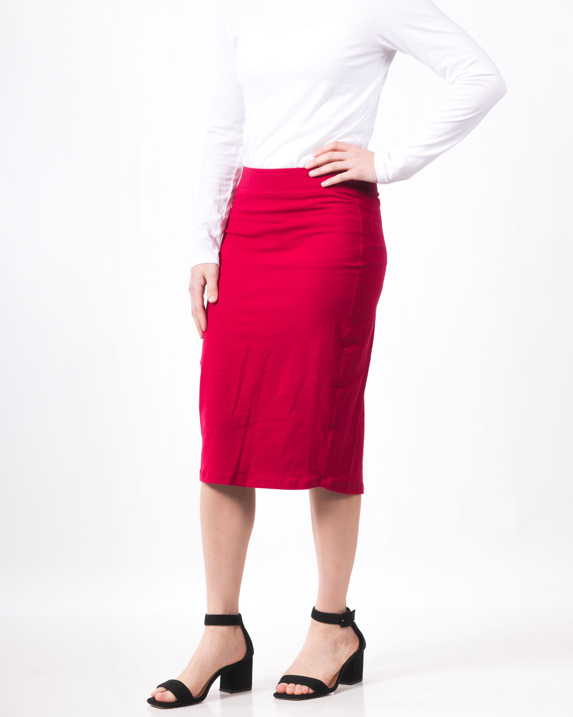 Cranberry Pencil Skirt