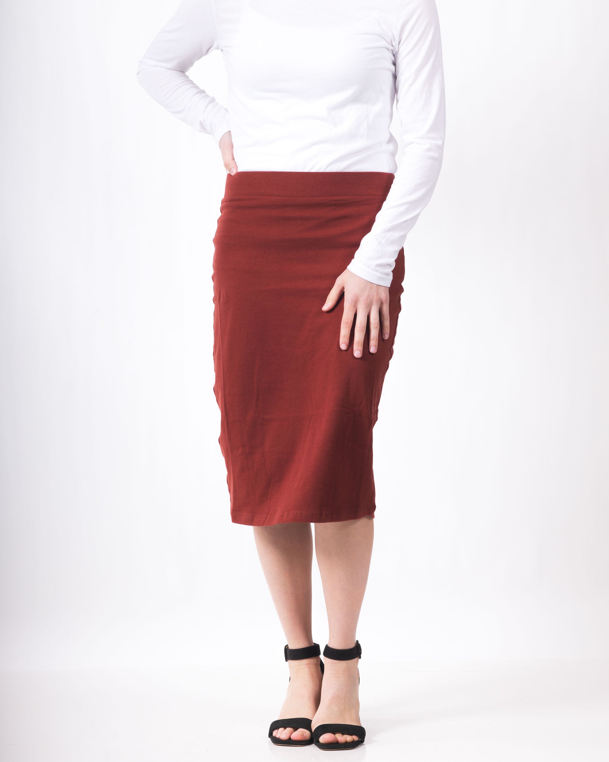 Burnt Orange Pencil Skirt