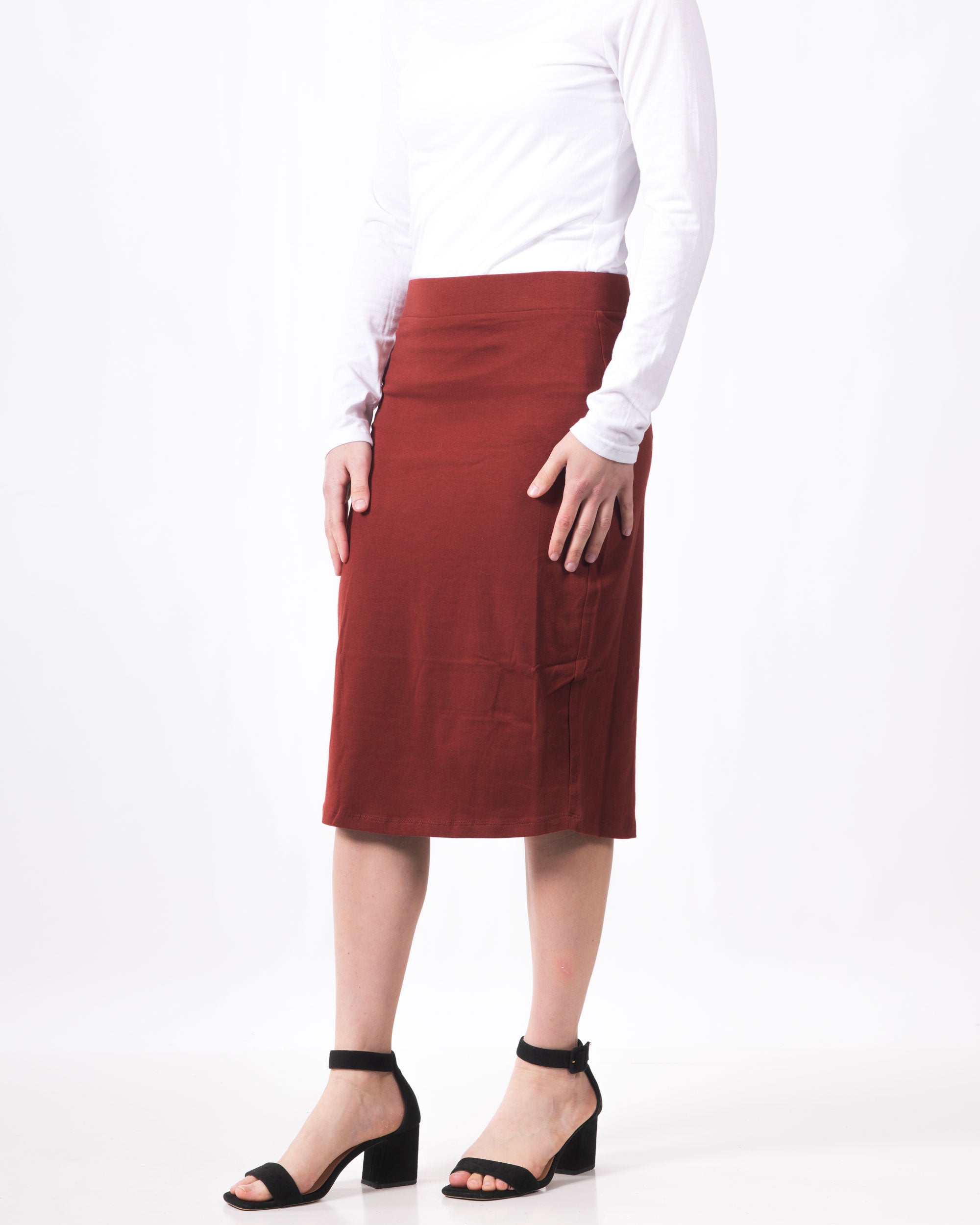 Burnt Orange Pencil Skirt