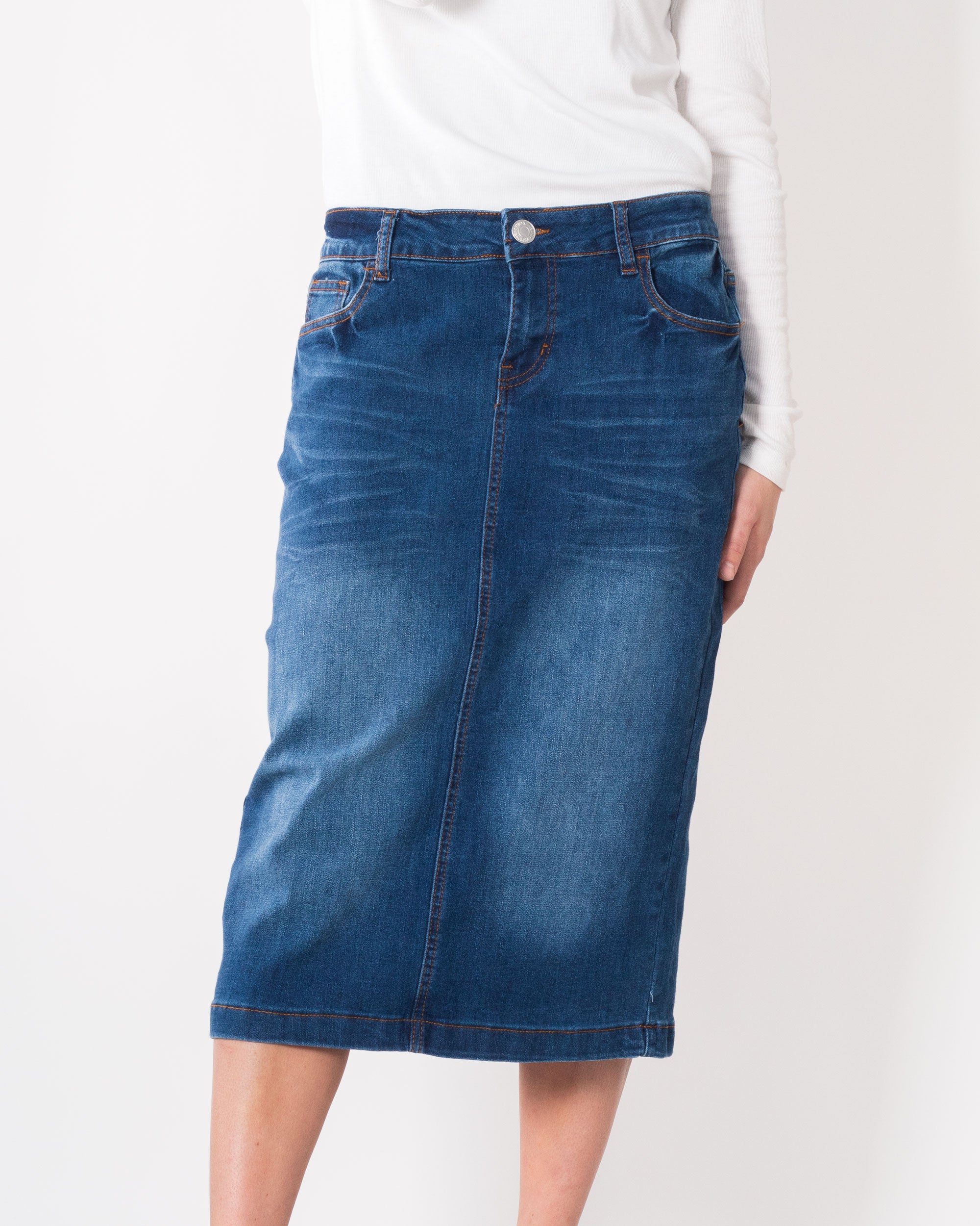 Paige's Distressed Denim Skirt