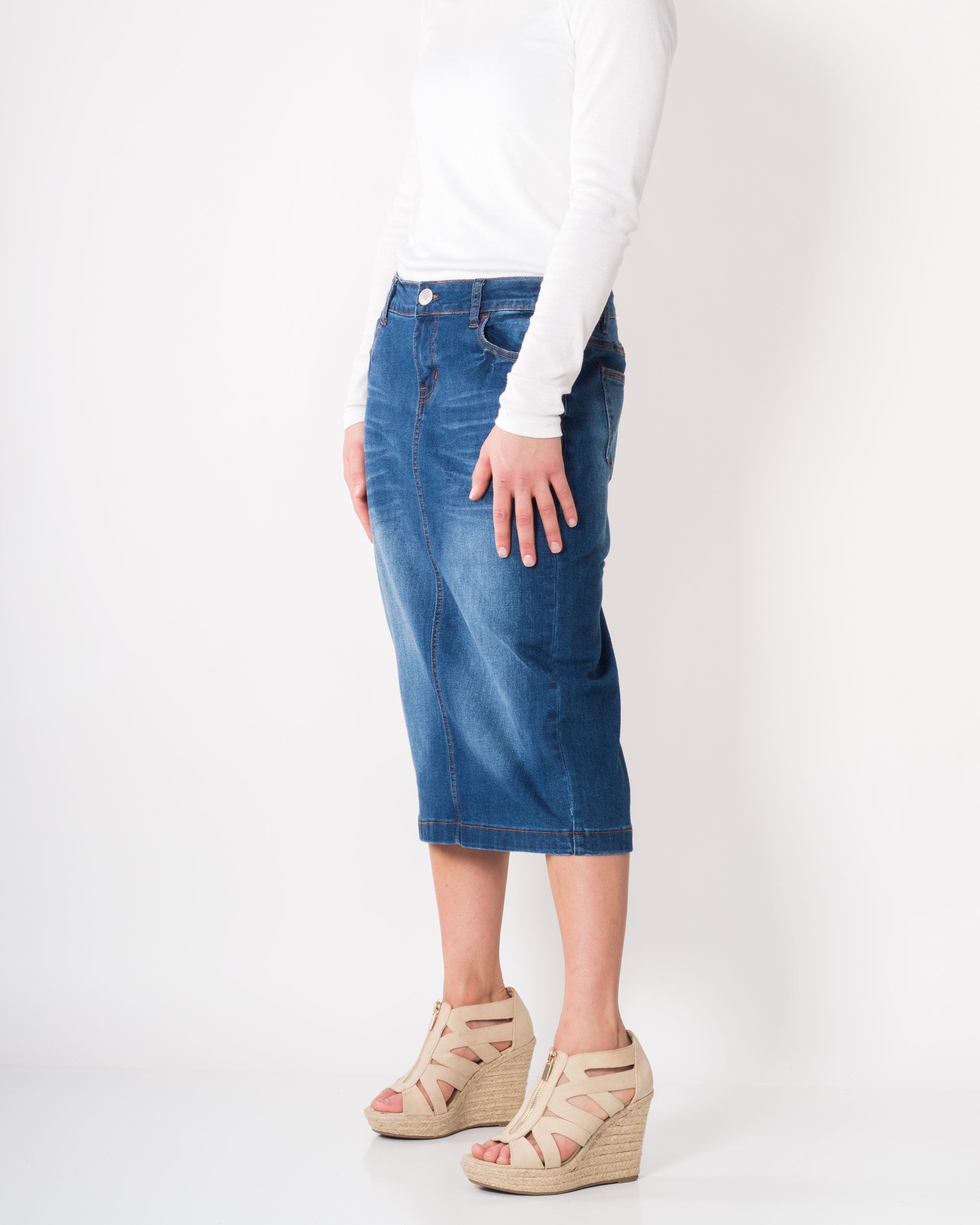 Paige's Distressed Denim Skirt