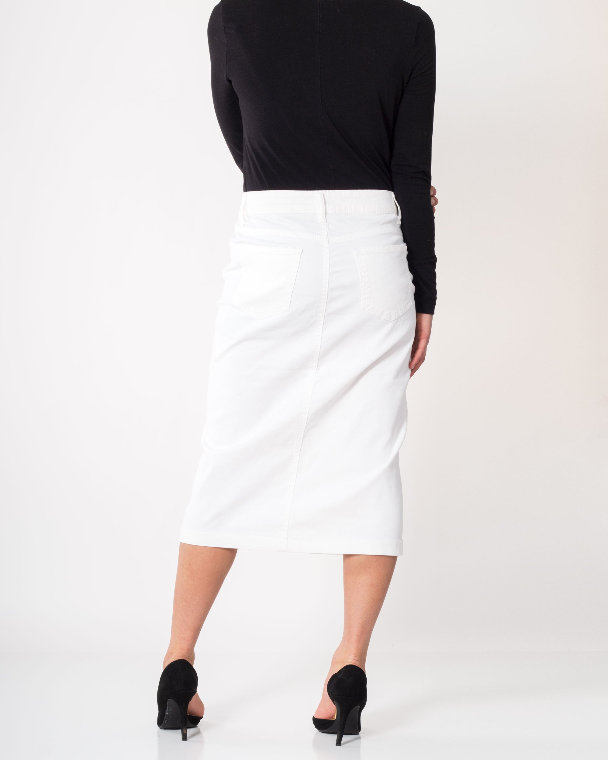 White Denim Skirt